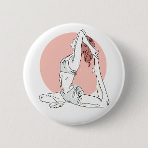 Schaltfläche Yoga Frau Button