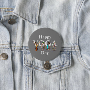 Schaltfläche "Yoga in Buchstabenformen für Frauen" Button