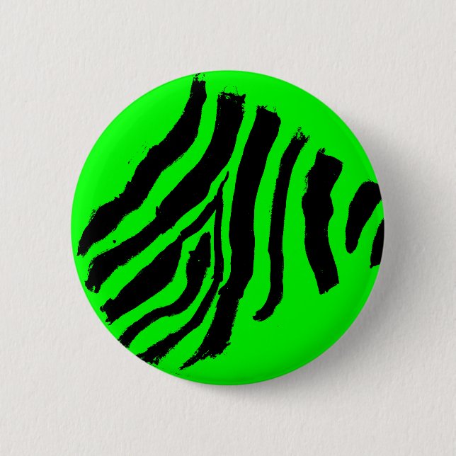 Schaltfläche Zebra Print (grün) Button (Vorderseite)