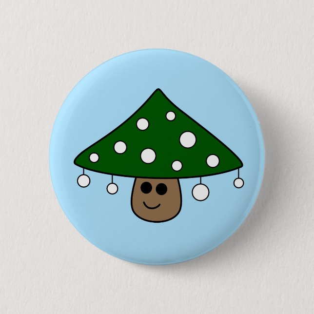 Schaltfläche zum Mushroom-Weihnachtsbaum Button (Vorderseite)