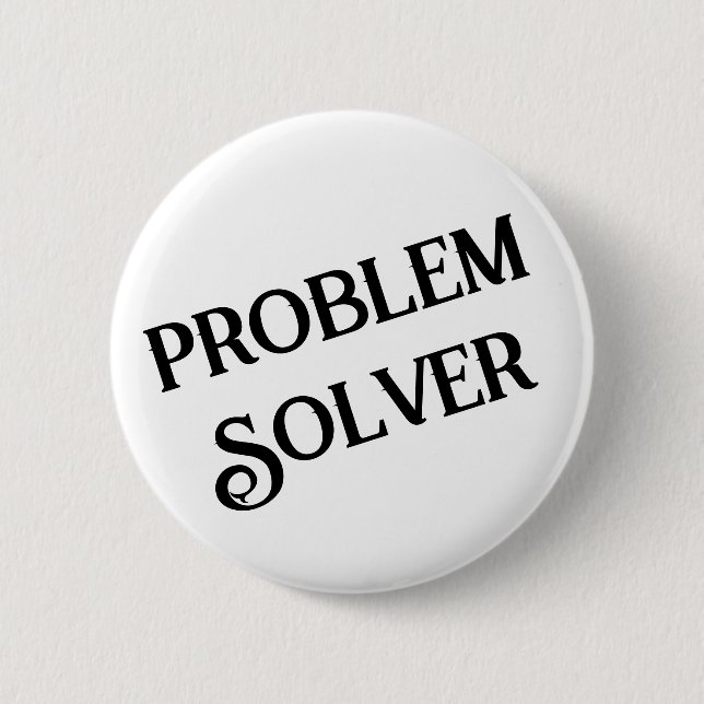 Schaltfläche zur Problemlösung Schwarz-weiß Button (Vorderseite)