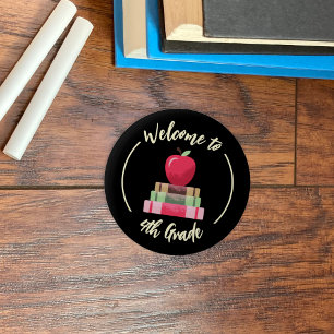 Schaltfläche "Zurück in die Schule" für Apfel und  Button