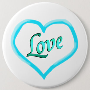 Schaltflächen für das Button Blue Heart Word Liebe