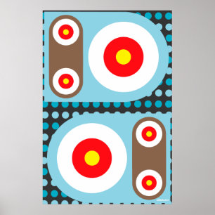 Schaltflächen für den Circle Target Robot Poster