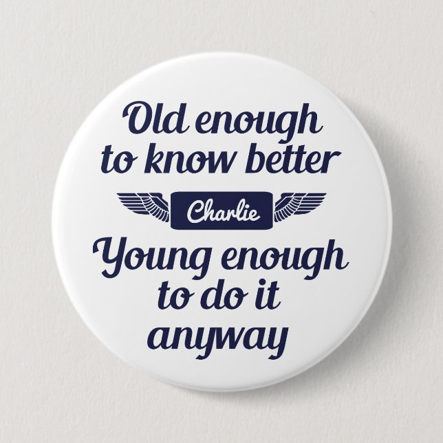 Schaltflächen "Old & Young" für individuelle Name Button (Vorderseite)