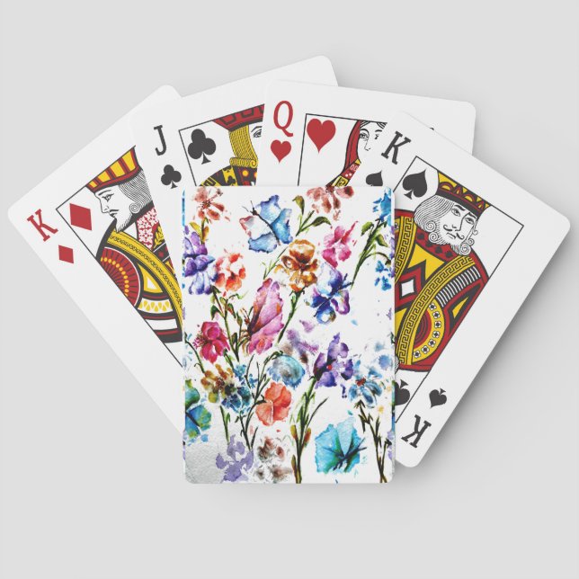 SCHALTFLÄCHEN UND BLUMEN, DIE KARTEN SPIELEN SPIELKARTEN (Rückseite)