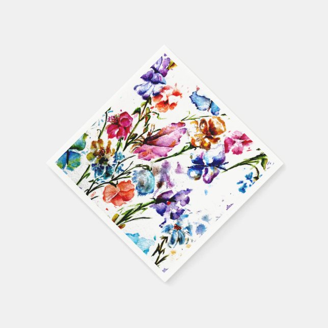 SCHALTFLÄCHEN UND BLUMEN PAPIERNAPKINE SERVIETTE (Ecke)