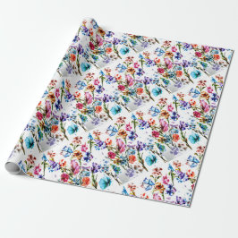 SCHALTFLÄCHEN UND BLUMENZPAPIER GESCHENKPAPIER