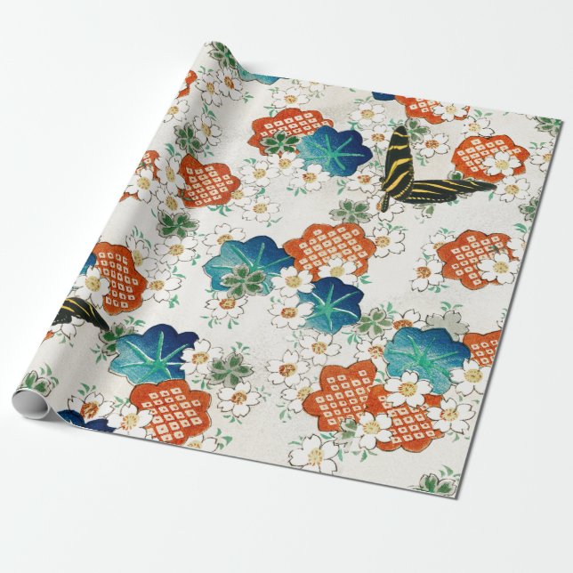 SCHALTFLÄCHEN UND JAPANISCHES PATTERNBESCHREIBUNGs Geschenkpapier (Ungerollt)