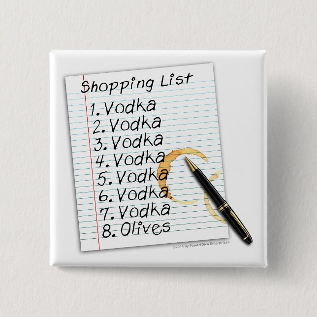 SCHALTFLÄCHEN, VODKA-EINKAUFSLISTE BUTTON (Vorderseite)