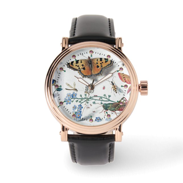 SCHALTFLÄDEN, INSEKTIONEN, BLUME UND PFLANZE ARMBANDUHR (Vorderseite)