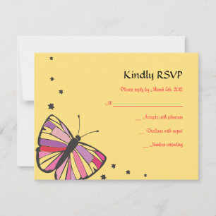 SCHALTFLY-BAT Mitzvah-Antwortkarte RSVP Karte
