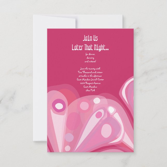 SCHALTFLY Bat Mitzvah Empfang Card Einladung (Vorderseite)