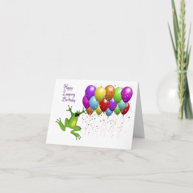 Schaltjahr-alles Gute zum Geburtstag Karte (Vorderseite)