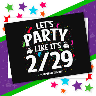Schaltjahr-Schalttag-Party 29. Februar Geburtstag Postkarte