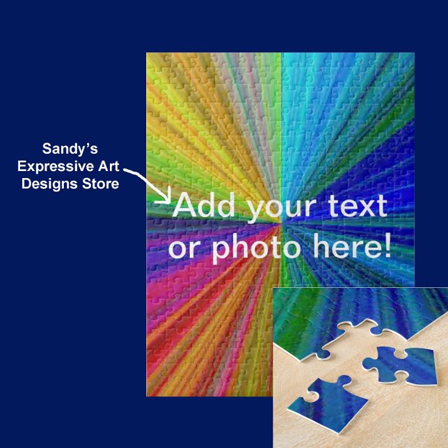 Schaltungsanordnung Gradient Rainbow (Circular Magical Rainbow Your Text Name Photo jigsaw puzzle)