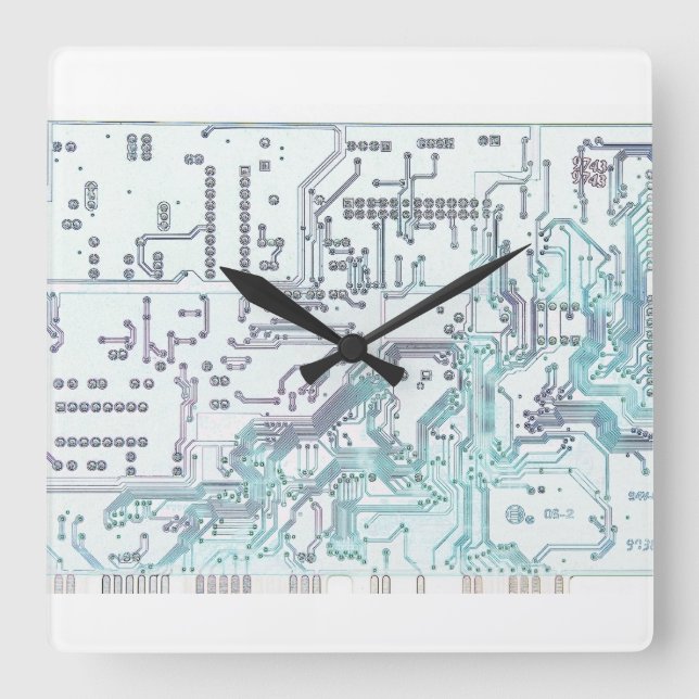 Schaltungsbrett Quadratische Wanduhr (Vorderseite)
