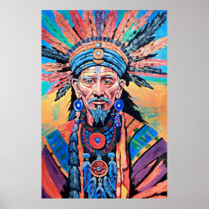 Schamane, Zauberer, Amulett, Magie Poster