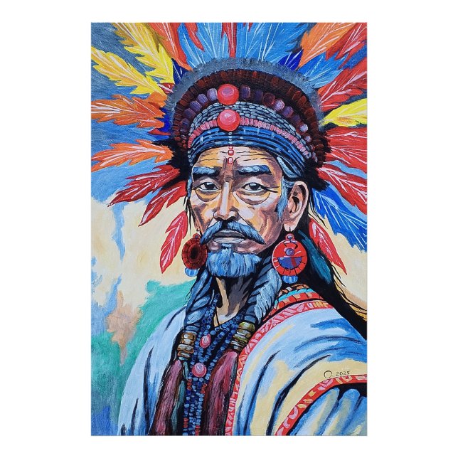 Schamane, Zauberer, Beschützer, Amulett, Großvater Fotodruck (Vorne)