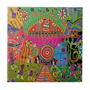 Schamanen-Geister-Kachel Fliese