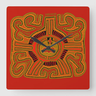Schamanen-Peyote-Vision Quadratische Wanduhr