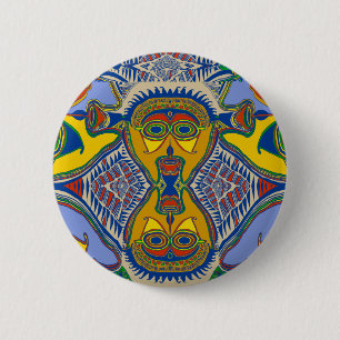 Schamanen-Stammesmaske Button