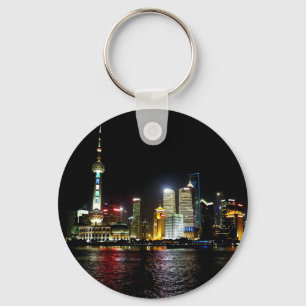 Schanghai in der Nacht Schlüsselanhänger