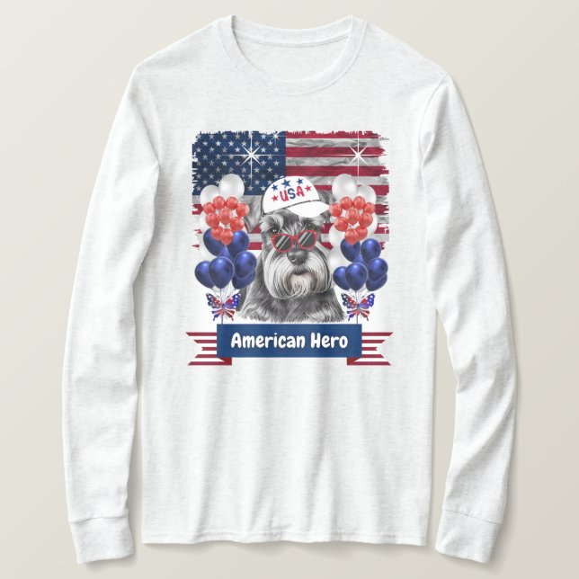 Schanuzer American Hero Long Sleeve T - Shirt (Design vorne)