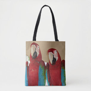 Scharara-Papageien-Paar Tropische Boten-Illustrati Tasche