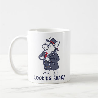 Scharf aussehend schicker französischer Bulldogge Kaffeetasse