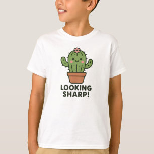Scharf aussehend süße grüne Kaktus-Grafik T-Shirt