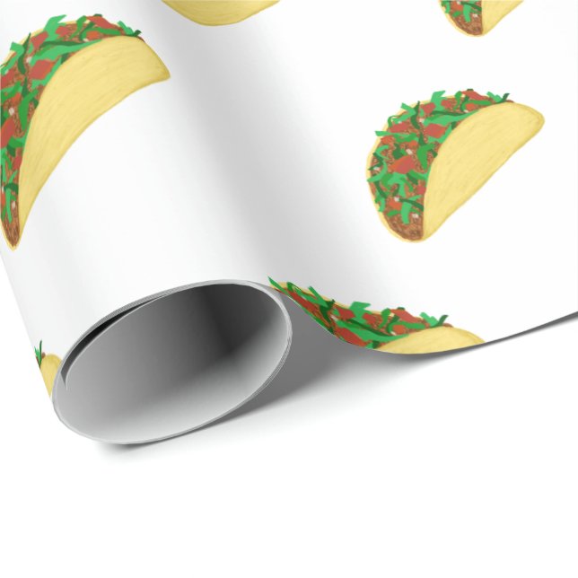 scharf! Yummy Taco Muster auf Weiß Geschenkpapier (Rolleneckpunkt)