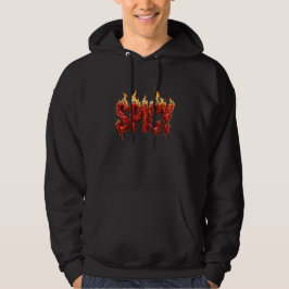 Scharfe Chili-Pfeffer-Feuer-Typografie Foodie Heiß Hoodie