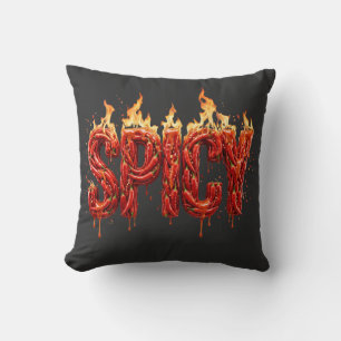 Scharfe Chili-Pfeffer-Feuer-Typografie Foodie Heiß Kissen