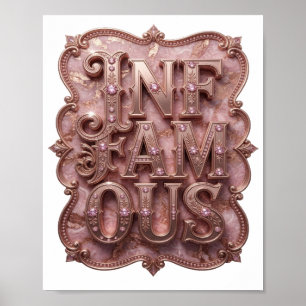 Scharfe Gold INFAMOUS 3D-Textkunst Poster