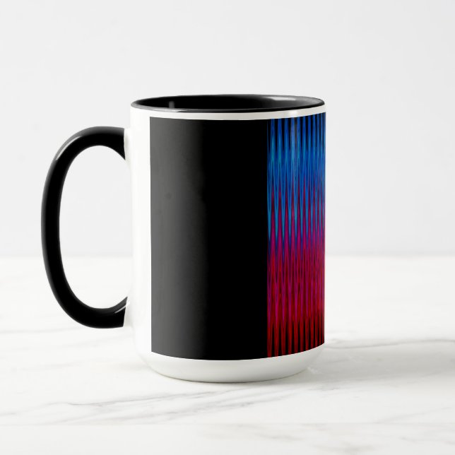 Scharfe Linien des Yin-Yang-Abstraktionskunst-Desi Tasse (Links)
