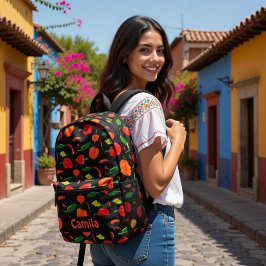 Scharfe Paprika Muster Personalisierter Rucksack