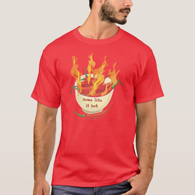 scharfe Paprikaschoten auf dem T - Shirt (Vorderseite)