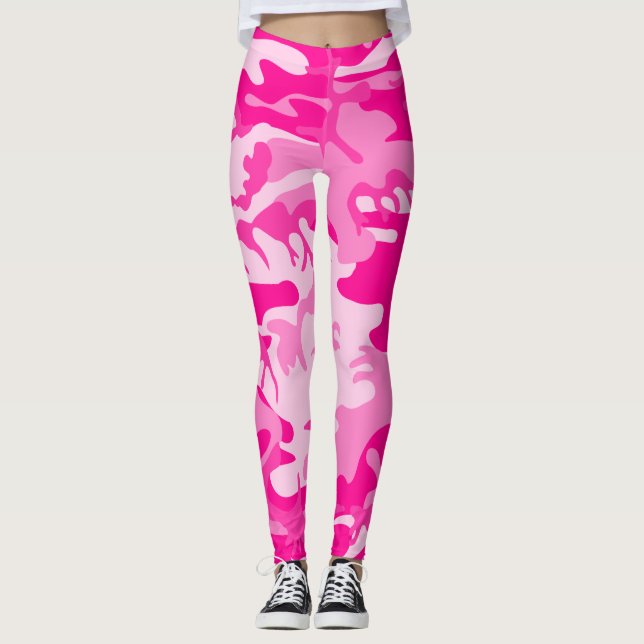 scharfe rosa Camouflage Leggings (Vorderseite)