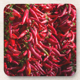Scharfe rote Chili in der Stadt Kalocsa Getränkeuntersetzer