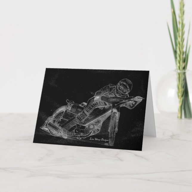 Scharfentwürfe. Speedway bikeonblack Karte (Vorderseite)