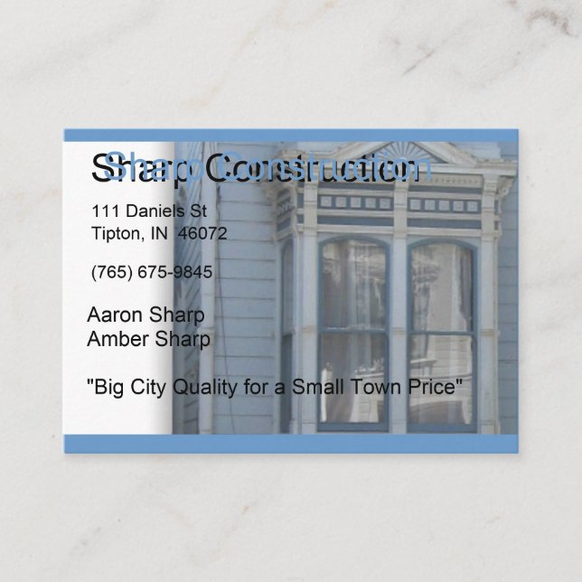 Scharfer Bau Visitenkarte (Vorderseite)