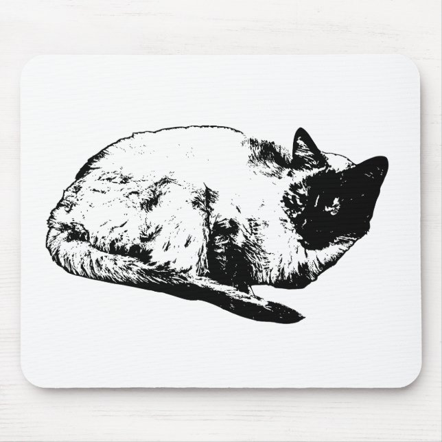 Scharfer Fokus, Katze ruhig Mousepad (Vorne)