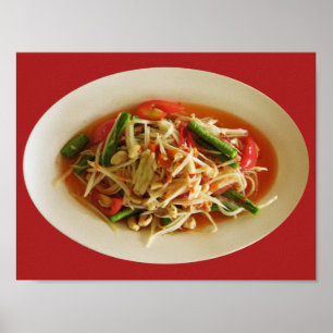 Scharfer Papaya-Salat [Som Tam] ... Thai Lao Food Poster