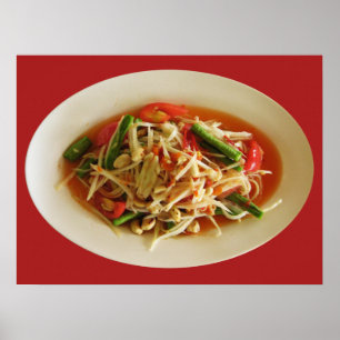 Scharfer Papaya-Salat [Som Tam] ... Thai Lao Food Poster
