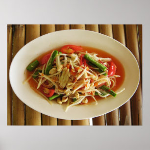 Scharfer Papaya-Salat [Som Tam] ... Thailändisches Poster