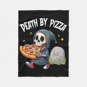 Scharfer Sensenmann isst Pizza Tod durch Pizza Val Fleecedecke