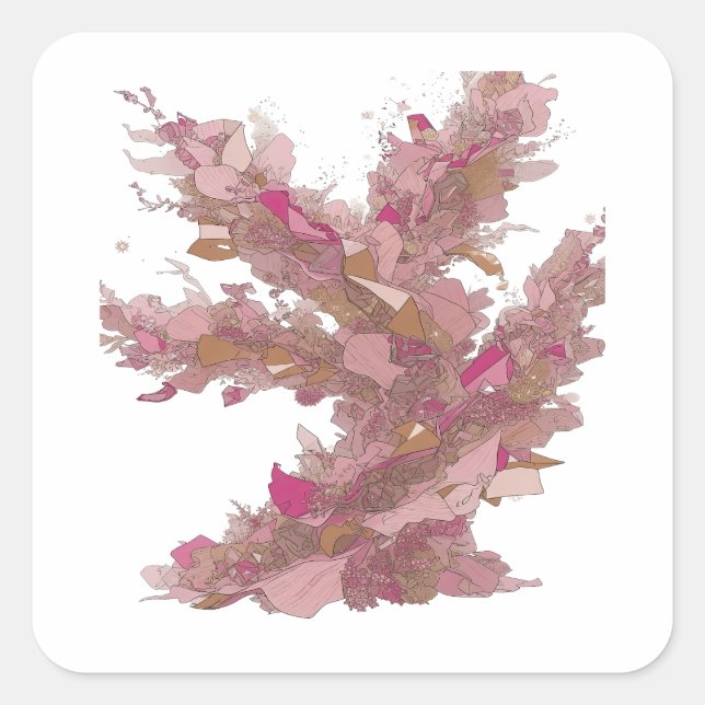 Scharfer silberner abstrakt Sticker Druck (Vorderseite)