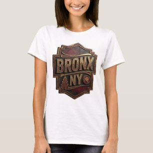 Scharfes Gold BRONX NY Slogan T-Shirt