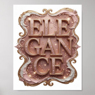 Scharfes Gold ELEGANCE Druck Poster